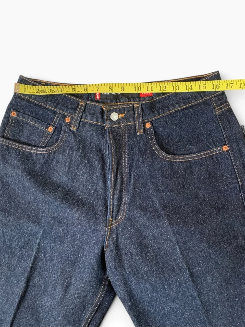 Vintage 1998 Levi’s 568 Hard Button Fly Large Straight Fit Jeans Made USA 34x36